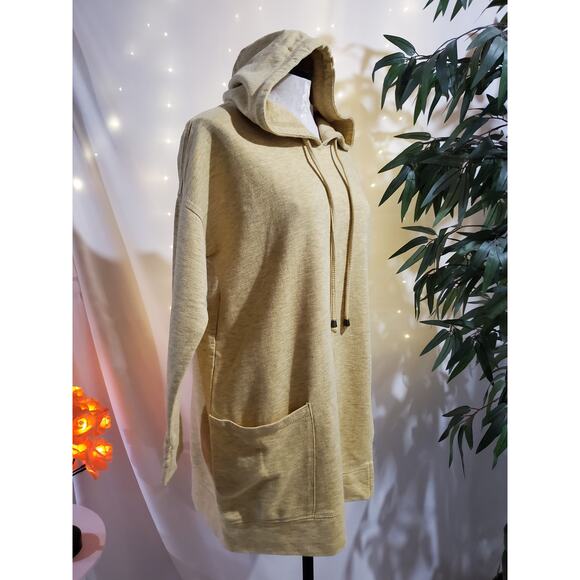 Soft Surroundings Soho Hoodie Heather Yellow Terry Tunic Sweatshirt Womens M - Picture 2 of 10